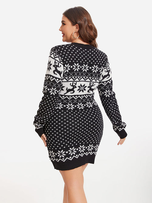 Christmas Pattern Sweater Dress