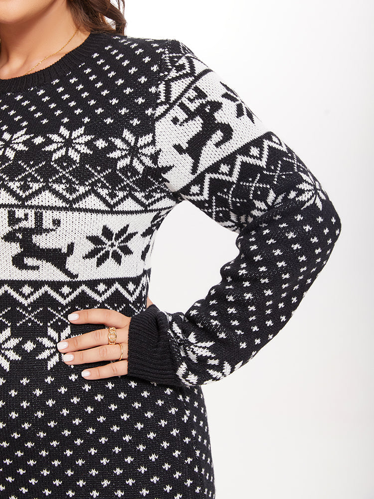 Christmas Pattern Sweater Dress