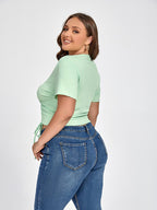 VIP Plus Green Crisscross Drawstring Tee