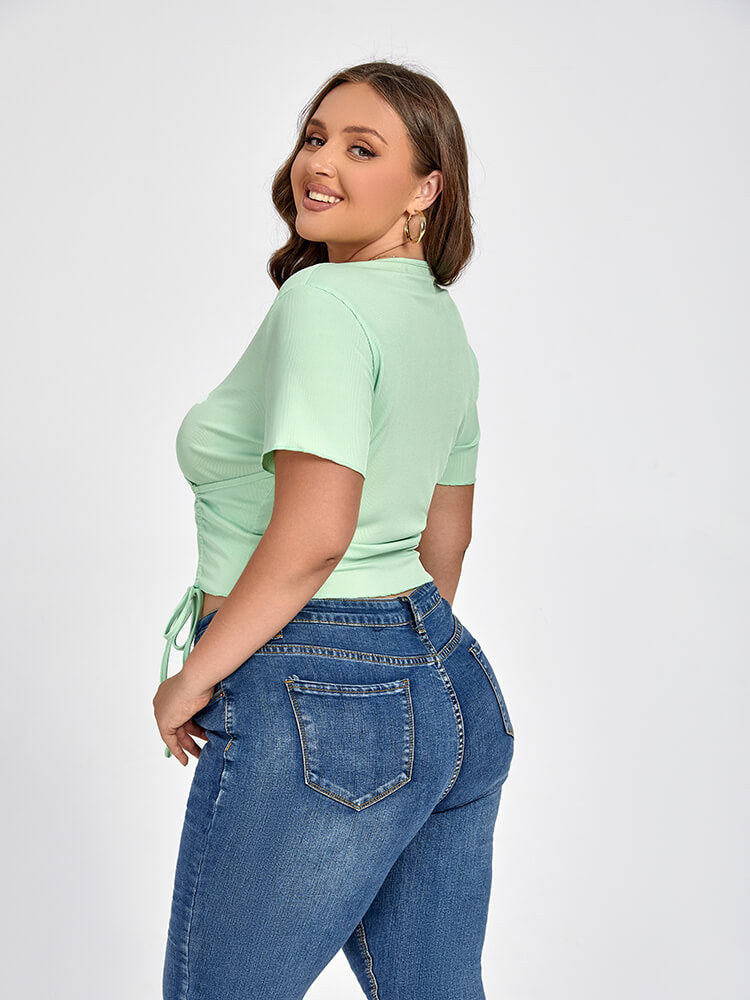 VIP Plus Green Crisscross Drawstring Tee