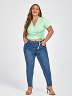 VIP Plus Green Crisscross Drawstring Tee