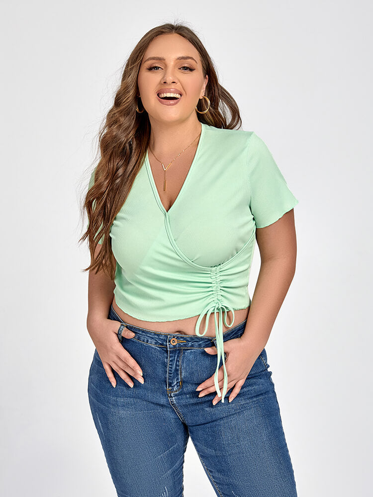 VIP Plus Green Crisscross Drawstring Tee