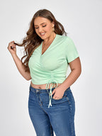 VIP Plus Green Crisscross Drawstring Tee
