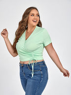 VIP Plus Green Crisscross Drawstring Tee