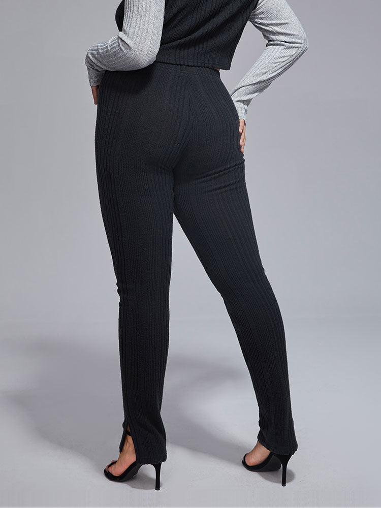 VIP Plus Elastic Waist Striped Skinny Leggings