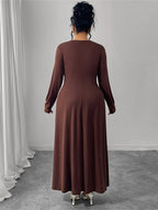 Round Neck Ruched Maxi Dress