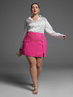 Chain Detail Split Hem Skirt