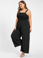 Plus Black Pocket Shirred Cami Jumpsuit