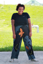 Xpluswear Plus Size African Print Comfort Pants-Grey
