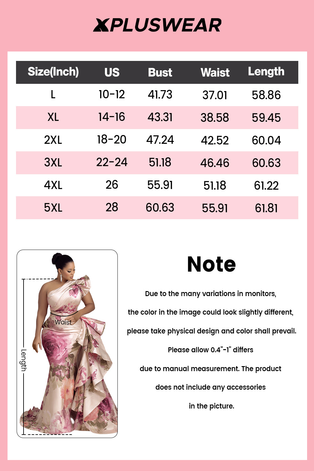 Xpluswear Design Plus Size Formal Pink Oblique Collar One Shoulder Ruffle Elegant Satin Maxi Dresses