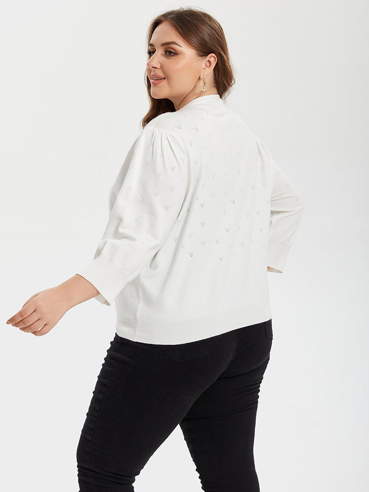 VIP Pointelle Knit Button Front Cardigan