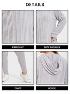 VIP Ribbed Knit Drop Shoulder Hoodie & Pants Set
