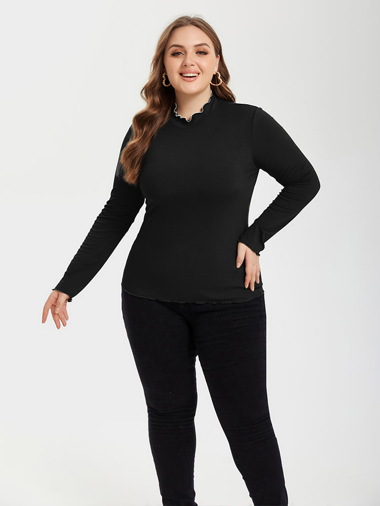 Contrast Trim Round Neck Sweater