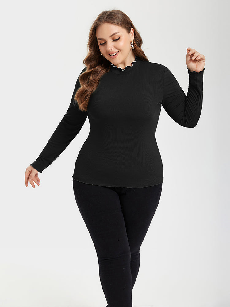 Contrast Trim Round Neck Sweater