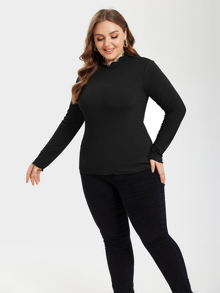 Contrast Trim Round Neck Sweater