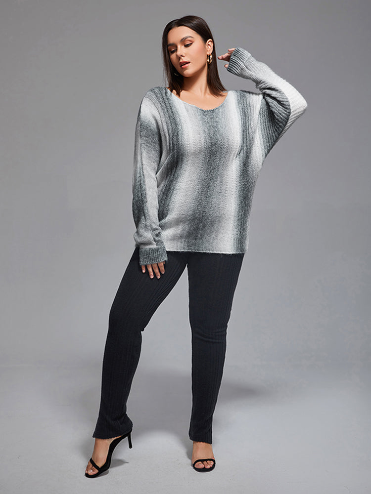 VIP Plus Gradient Round Neck Knit Sweaters