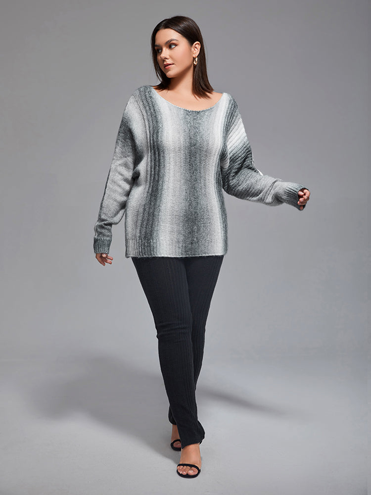 VIP Plus Gradient Round Neck Knit Sweaters