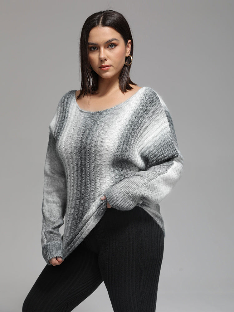 VIP Plus Gradient Round Neck Knit Sweaters