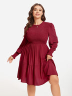 VIP Flounce Sleeve Ruffle Hem Dress