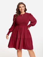 VIP Flounce Sleeve Ruffle Hem Dress