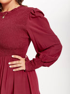 VIP Flounce Sleeve Ruffle Hem Dress