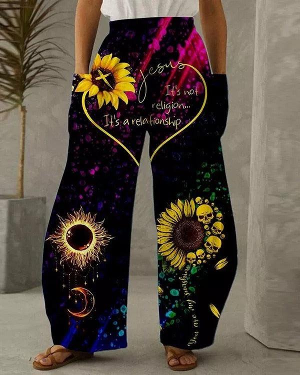 Xpluswear Plus Size African Print Comfort Pants-Grey