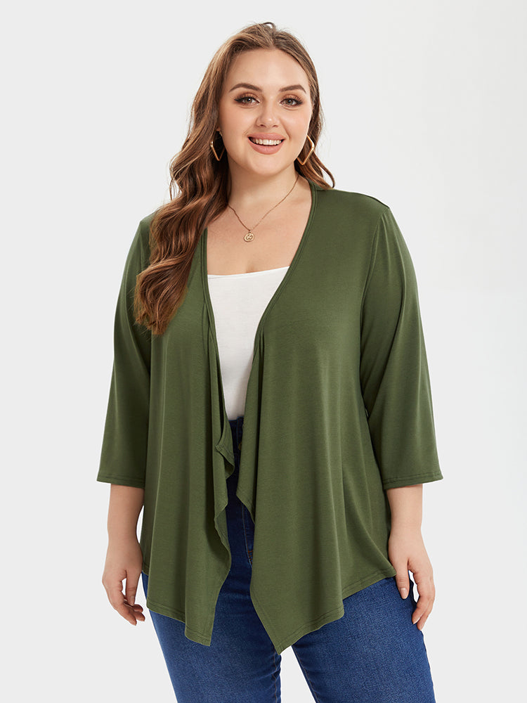 VIP Asymmetrical Hem Open Front Coat