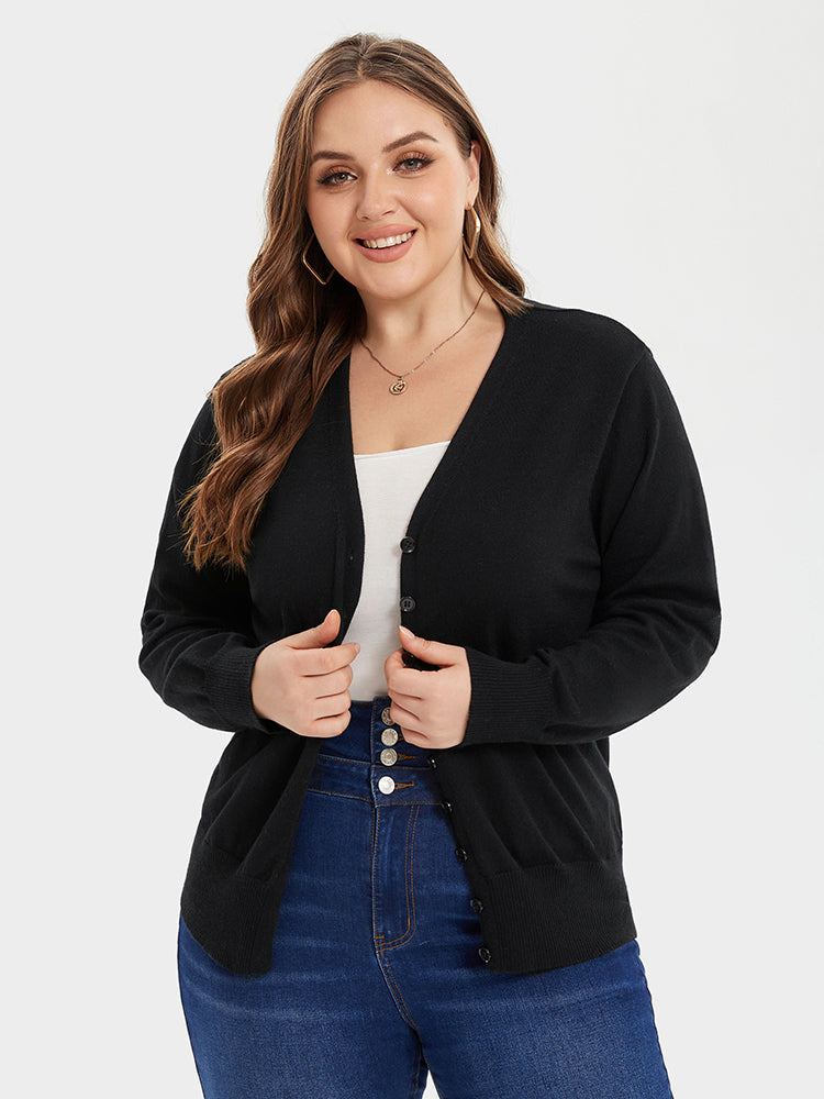 V-Neck Button Front Cardigan
