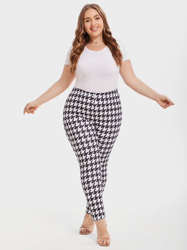 VIP Houndstooth Print Skinny Pants