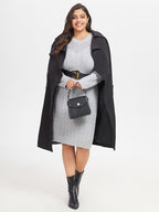 VIP Solid Cable Knit Midi Sweater Dress