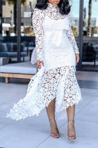 Xpluswear Plus Size Formal Sheer Maxi Dresses Long Sleeve Lace