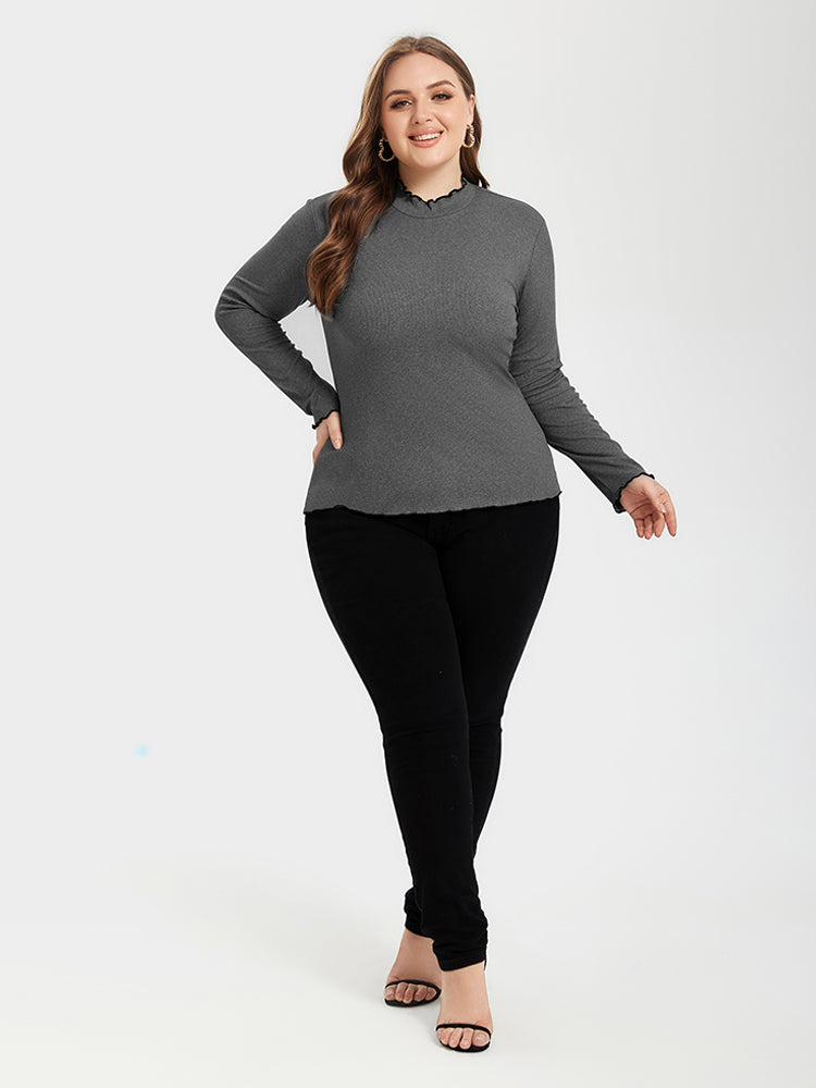 Contrast Trim Round Neck Sweater