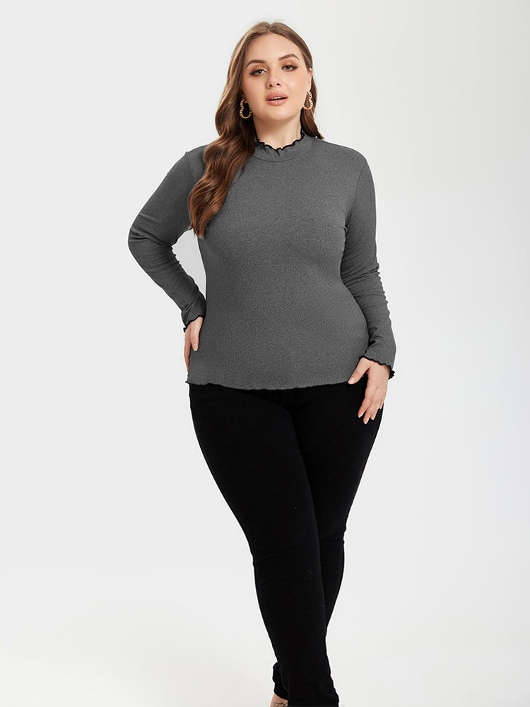 Contrast Trim Round Neck Sweater
