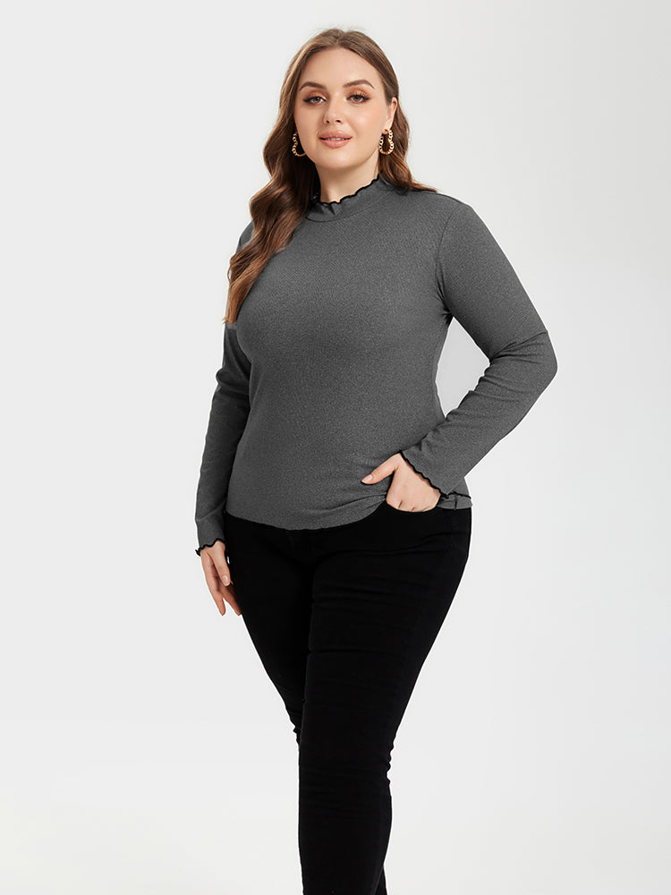 Contrast Trim Round Neck Sweater