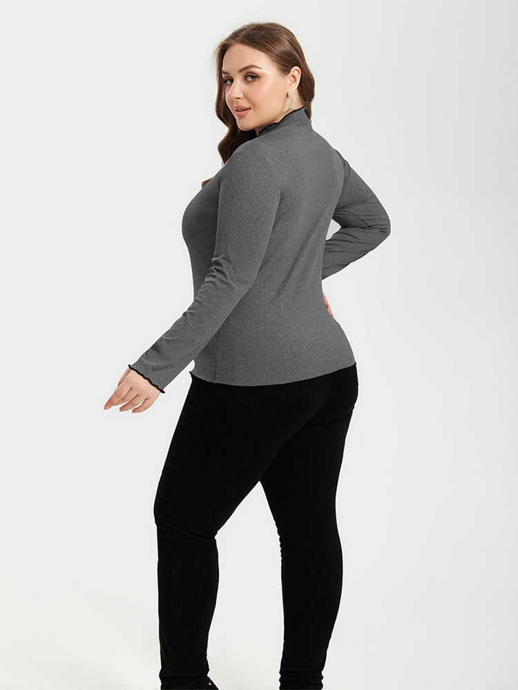 Contrast Trim Round Neck Sweater