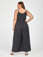 Plus Black Polka Dot Spaghetti Strap Jumpsuit