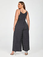 Plus Black Polka Dot Spaghetti Strap Jumpsuit