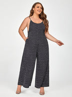 Plus Black Polka Dot Spaghetti Strap Jumpsuit
