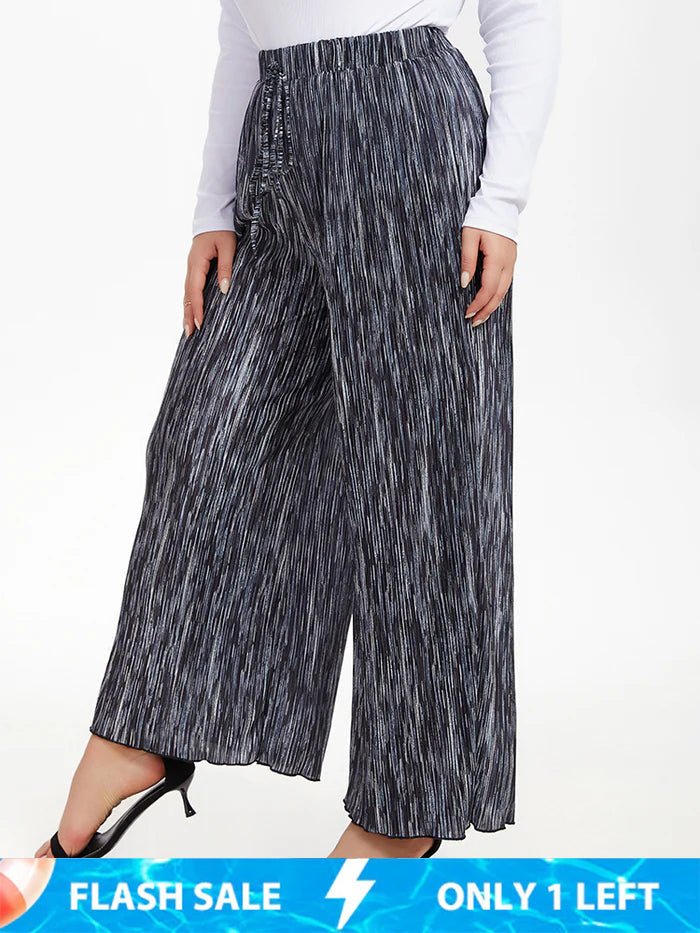 Drawstring Waist Wide Leg Pants