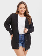VIP Pointelle Knit Button Dual Pocket Cardigan