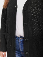 VIP Pointelle Knit Button Dual Pocket Cardigan