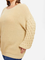 Ribbed Knit Drop Shoulder Sweater