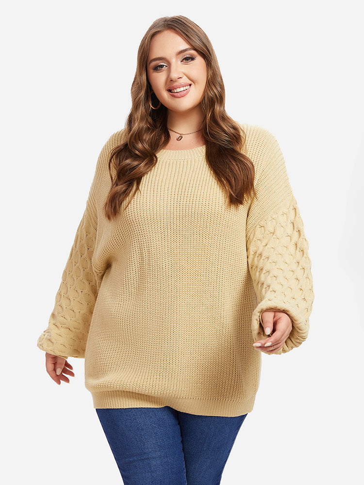 Ribbed Knit Drop Shoulder Sweater