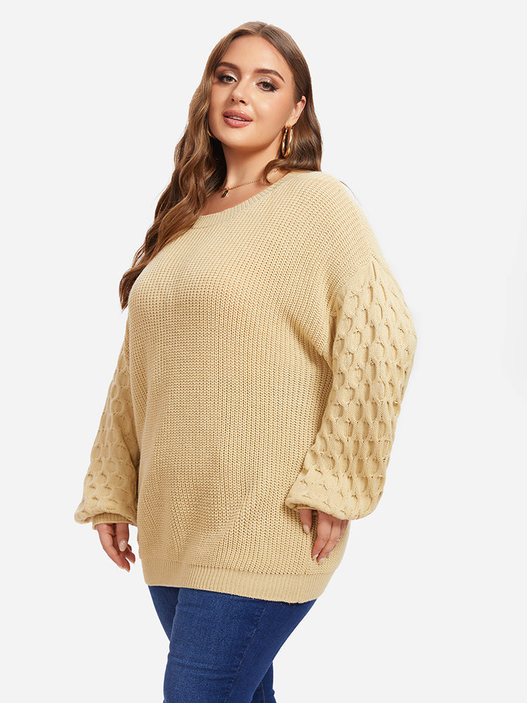 Ribbed Knit Drop Shoulder Sweater