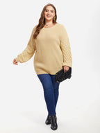 Ribbed Knit Drop Shoulder Sweater