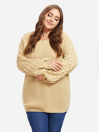 Ribbed Knit Drop Shoulder Sweater