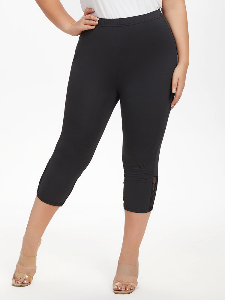 VIP Contrast Lace Capri Leggings