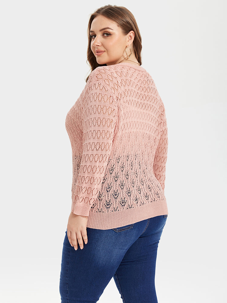 VIP Pointelle Knit Button Front Cardigan