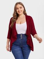 VIP Solid Open Front Asymmetrical Hem Coat