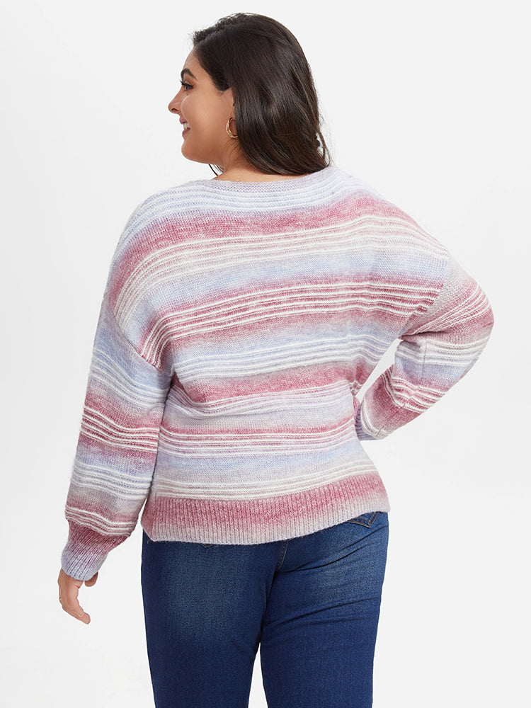 VIP Ombre V-Neck Drop Shoulder Sweater